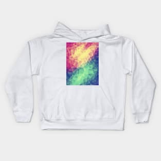 Abstract Multi Color Cubizm Painting (Color Bomb - Low Poly Pattern) Kids Hoodie